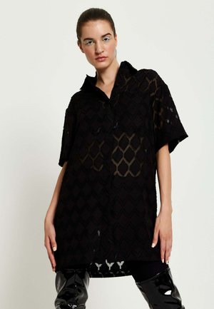 LOGO IN WITH EMBROIDERY - Button-down blouse - black