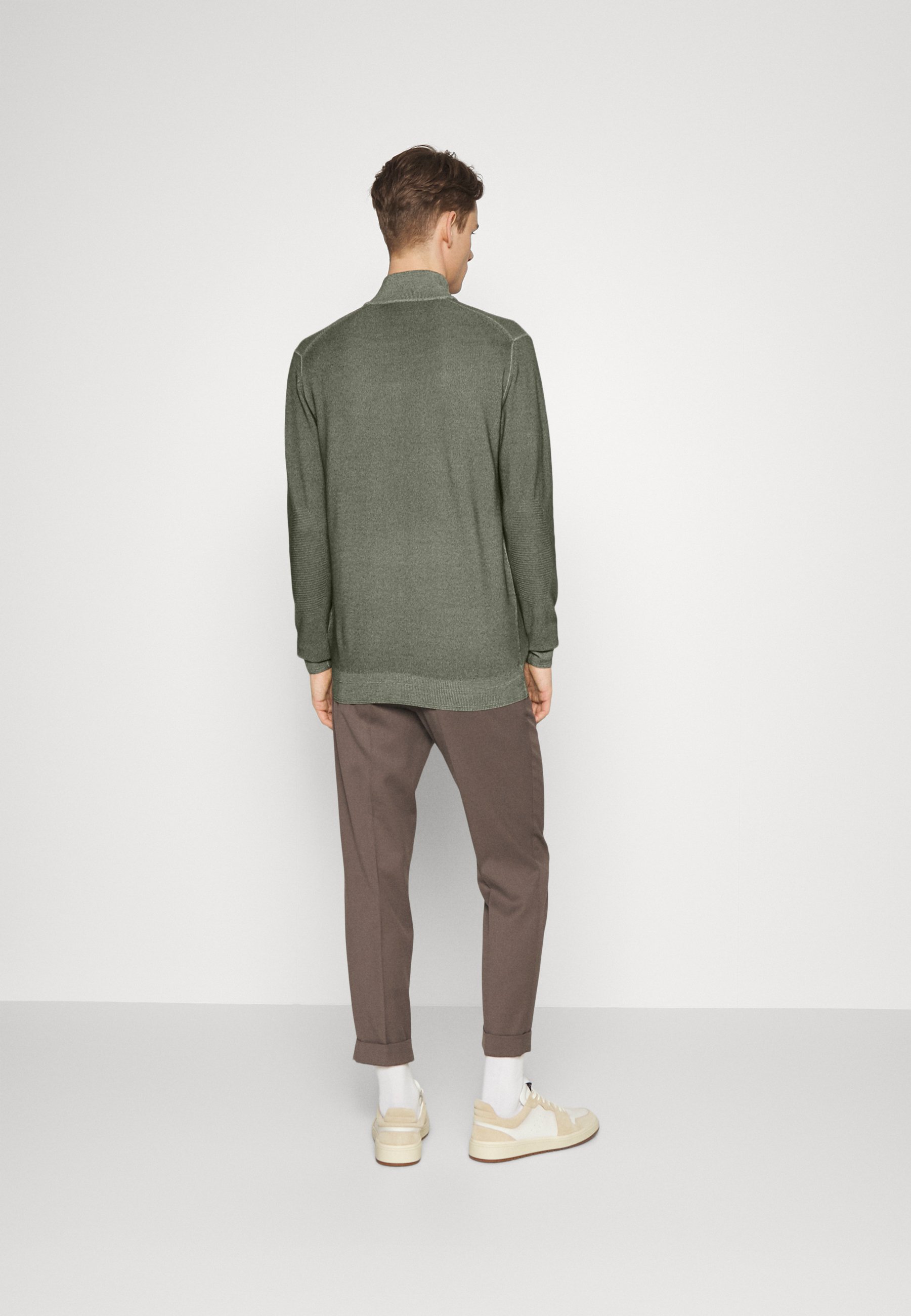 Belstaff Jetty Quarter Zip Jumper Men's Pewter Green Size S
