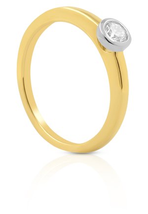 MUAU Schmuck, SOLITÄR RING ZARGEN-FASSUNG , BRILLANTEN 0.25CT. FASSUNG - Ring - gelbgoldfarben