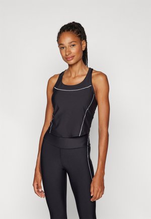 Athleta INTERVAL TANK - Viršus - black/white