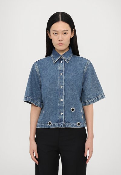 CLOSED SHORT SLEEVE SHIRT - Košilová halenka  - blue denim