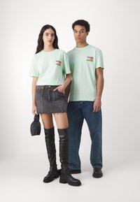 Tommy Jeans TJM REG SUMMER FLAG TEE EXT - T-shirt con stampa - opal green