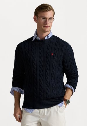 CABLE-KNIT COTTON SWEATER - Svetr - hunter navy