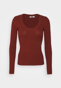 JDY Tall JDYPLUM YSLA O NECK - Jumper - brown