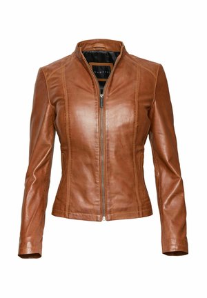 Leather jacket - cognac