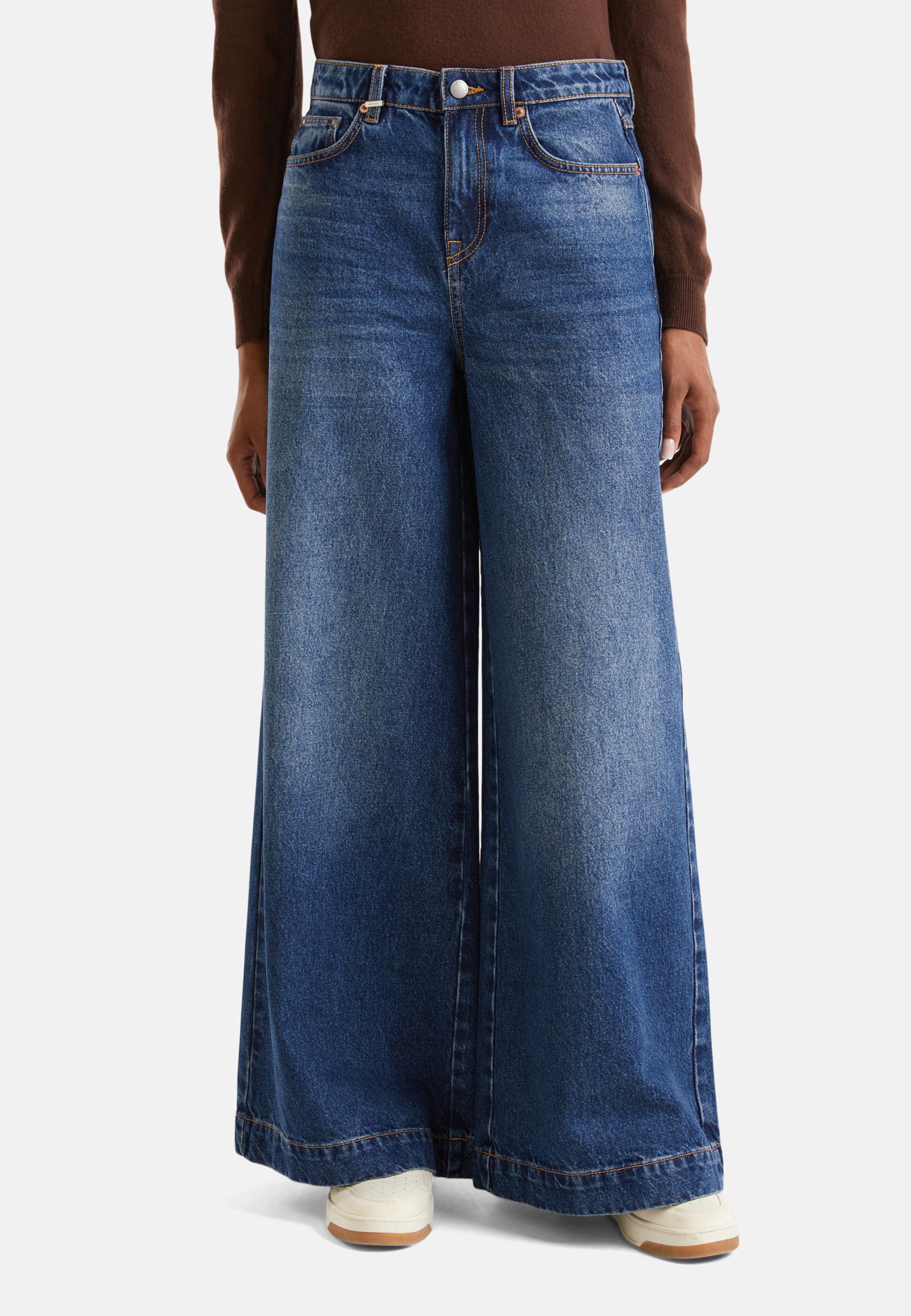 United Colors of Benetton SUPER WIDE POCKET Wide Leg blue