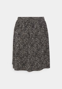 Jupe à motifs noir et blanc avec une taille élastique. Présente une coupe décontractée et une texture de tissu fluide, convenant pour un usage décontracté.