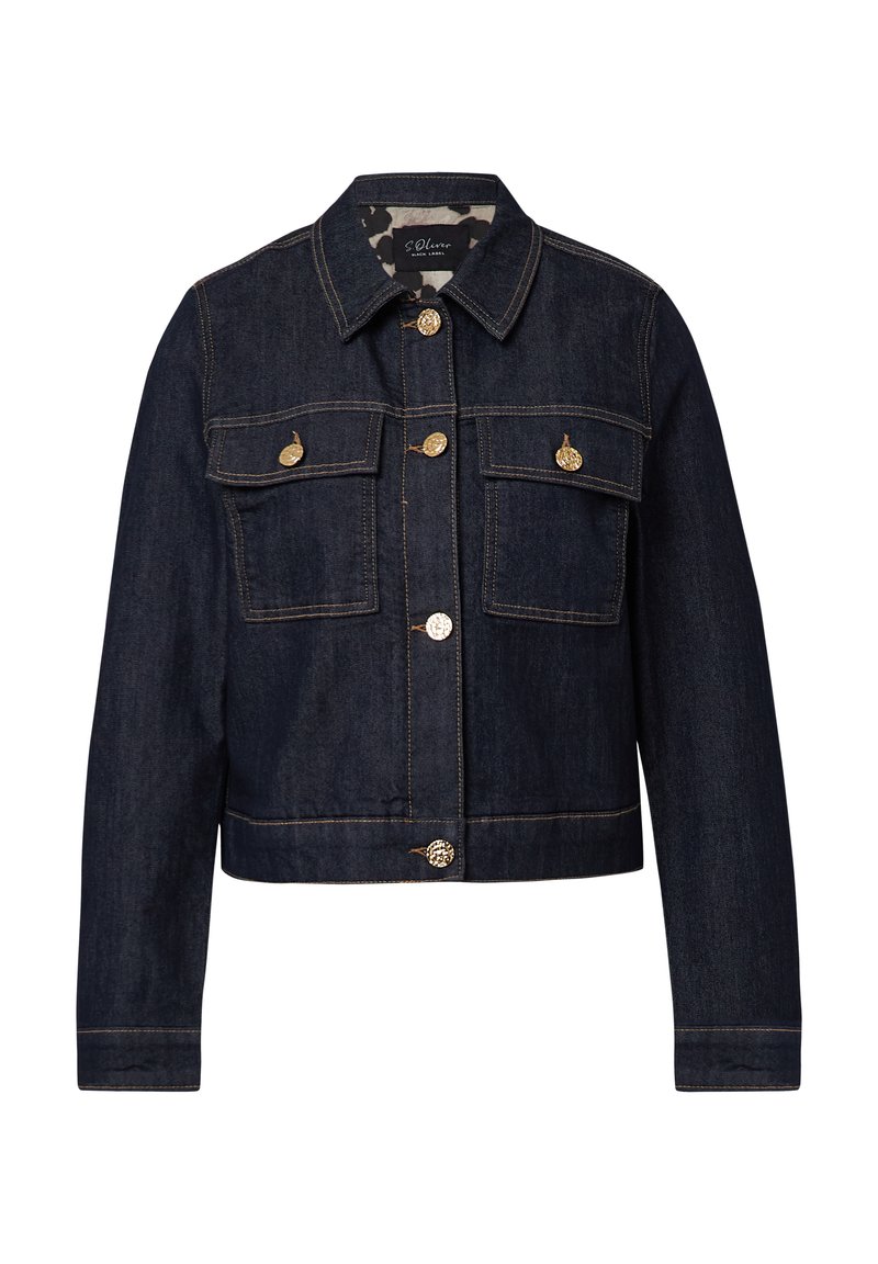 BLACK LABEL MIT LEO-FUTTER Jeansjacke blau/dark-blue