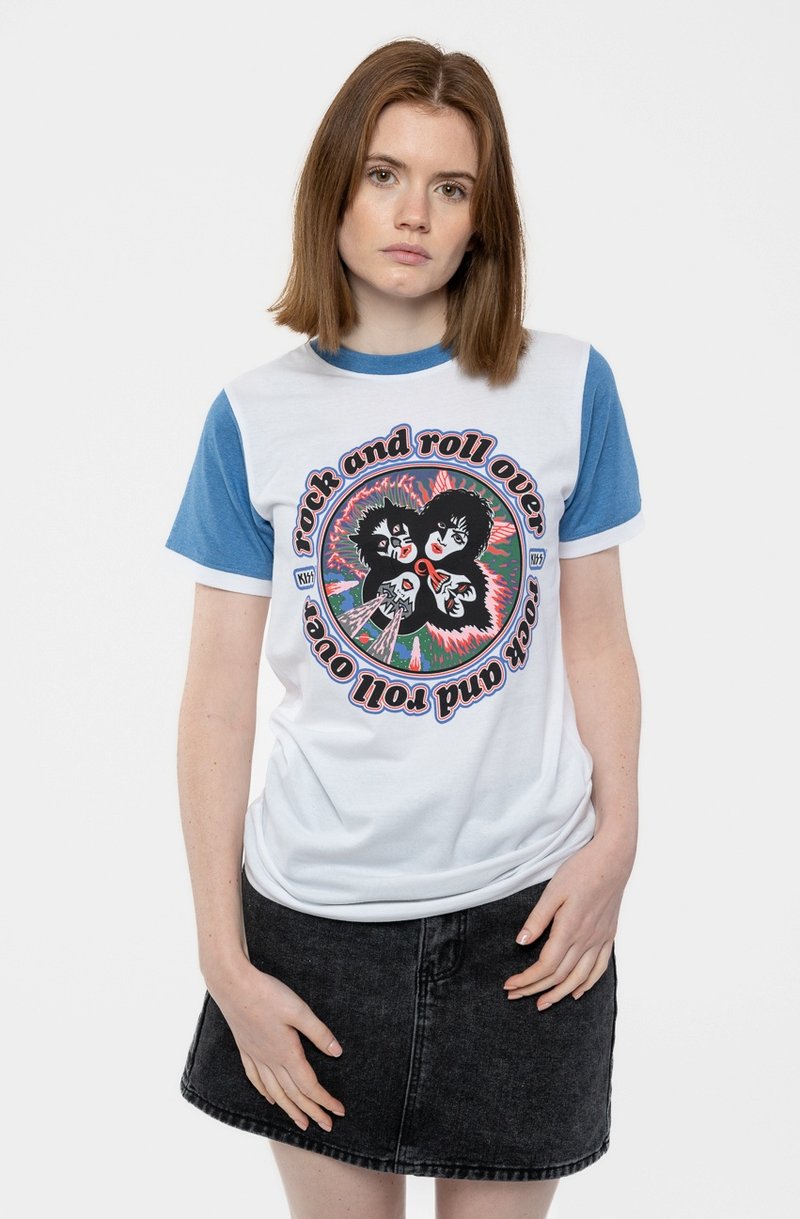 Paradiso Clothing KISS ROCK AND ROLL  - Print T-shirt - white