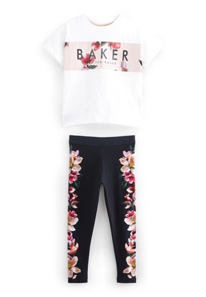 FLORAL AND SEQUIN SET - Leggings - pink