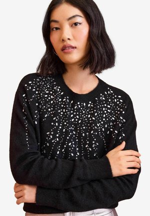 Love & Roses ENB SEQUIN EMBELLISHED - Strickpullover - black