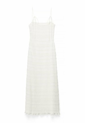 NA-KD, SMOCKED RUFFLE MAXI DRESS - Vestido largo - white