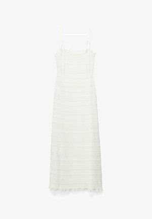 NA-KD, SMOCKED RUFFLE MAXI DRESS - Vestido largo - white