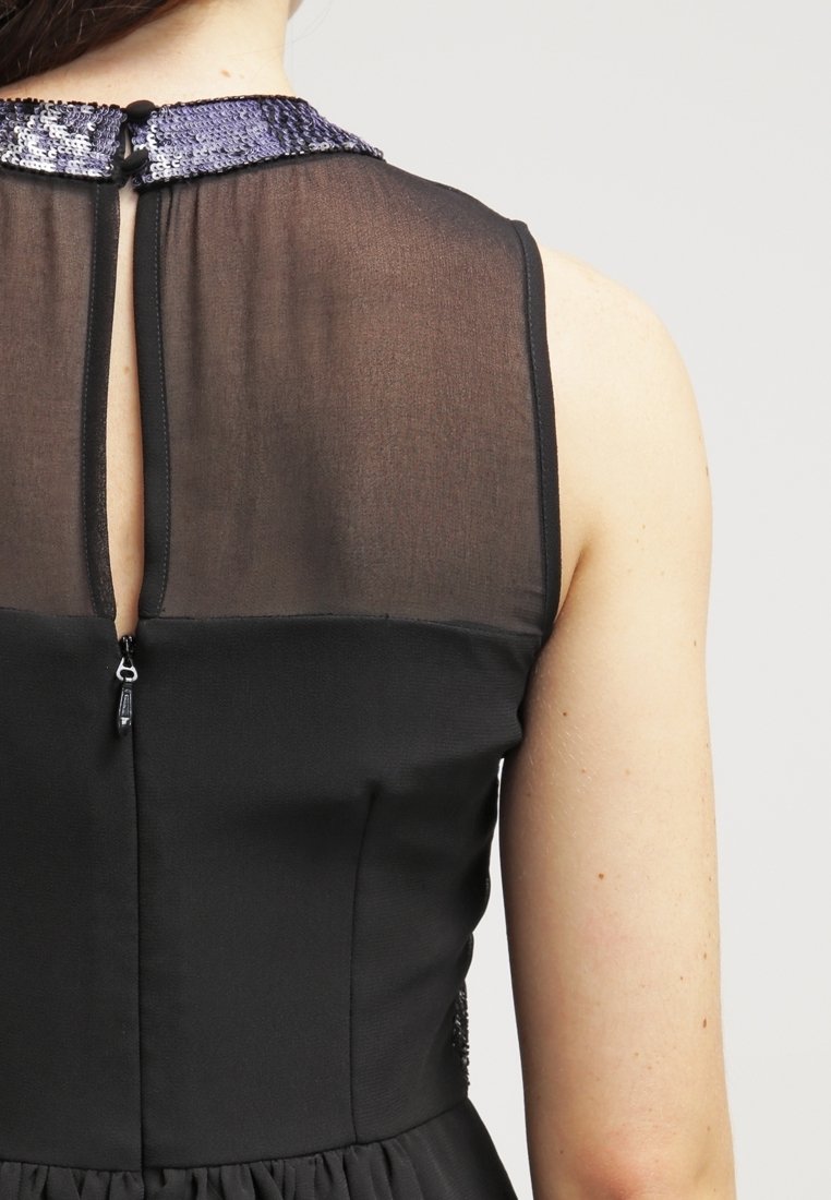 Robe Noire Dorothy Perkins Taille 10 - Haut Pailleté Doré, Doublée - Occasion Très Bon État