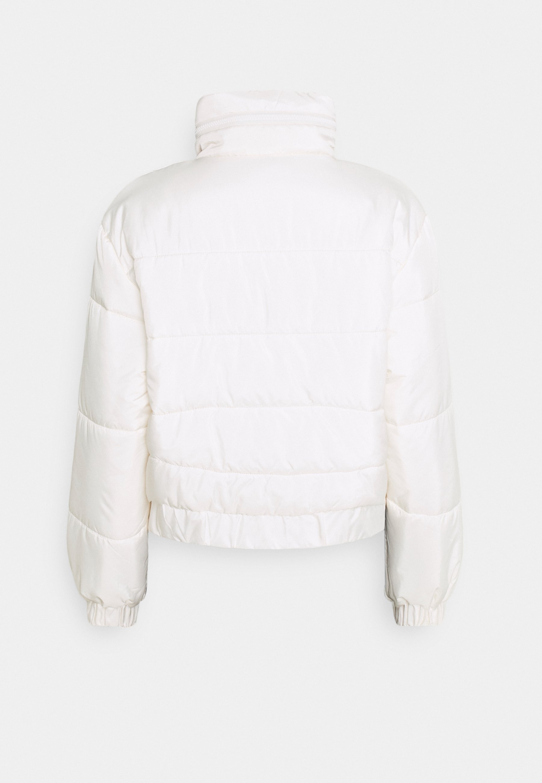 white crop puffer jacket