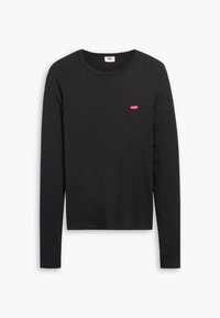 Czarna bawełniana koszulka z długim rękawem. Posiada okrągły dekolt i niewielkie czerwone logo Levi's na lewej piersi. Prosty design.
