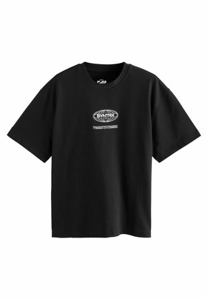 EDIT CROPPED FIT HEAVYWEIGHT GRAPHIC - T-shirt med print - black