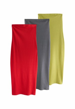 3 PACK BANDEAU - Jerseykleid - grey/red/lime green