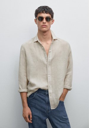 REGULAR FIT STRIPED   - Shirt - beige