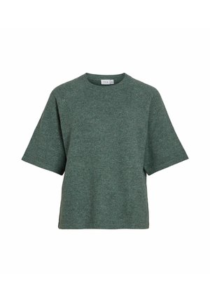 VILA, STRICKOBERTEIL VILIGA KURZÄRMELIGES - T-shirt basique - balsam green