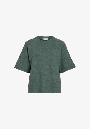 VILA, STRICKOBERTEIL VILIGA KURZÄRMELIGES - Camiseta básica - balsam green