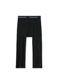 Black performance underwear with a fitted design, featuring a soft elastic waistband branded "Smartwool" and a front pouch.