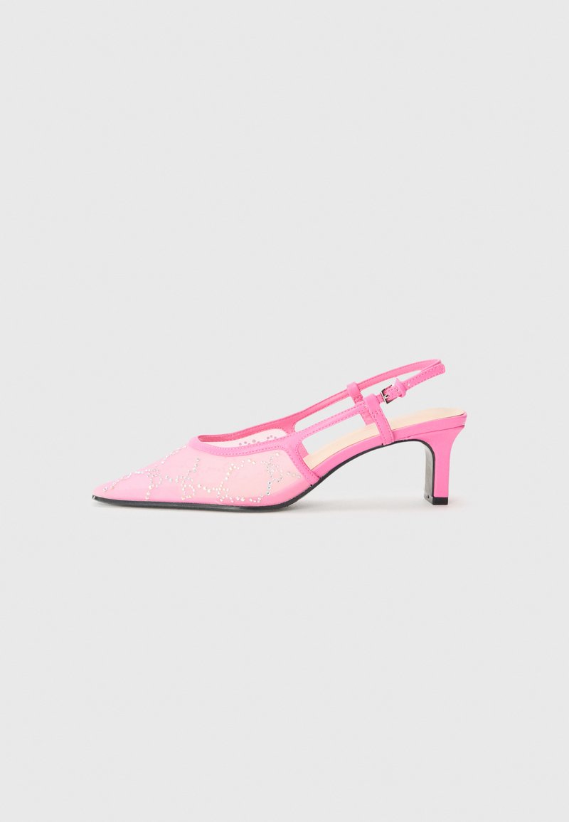 Escarpins Sandales SARENZA With Love - Talon Carré Haut Cuir Verni Rose - Taille 39 - Neuf Avec Légers Défauts