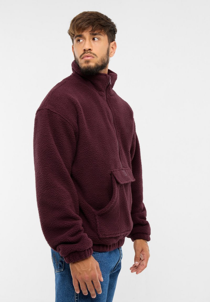 Johnny Urban Giacca Corta in Pile da Donna Rosso - Nova - Cropped Teddy Fleece Jacket - Felpa in Pile con Zip e Cappuccio Alto - Abbigliamento Caldo per Autunno e Inverno