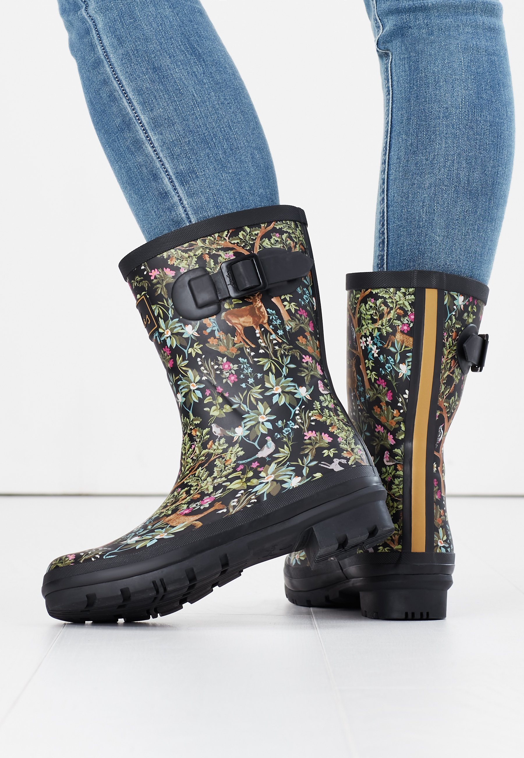 Tom Joule MID HEIGHT PRINTED - Botas de agua - black tree/negro - Zalando.es