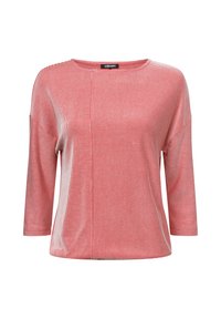 Langärmliges Oberteil mit roten und weißen Streifen, round neck, featuring a mix aus unterschiedlichen Breiten der Streifen und einer lockeren Passform. Weiche Stofftextur.