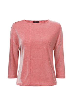 Langärmliges Oberteil mit roten und weißen Streifen, round neck, featuring a mix aus unterschiedlichen Breiten der Streifen und einer lockeren Passform. Weiche Stofftextur.
