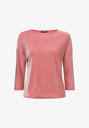 Langärmliges Oberteil mit roten und weißen Streifen, round neck, featuring a mix aus unterschiedlichen Breiten der Streifen und einer lockeren Passform. Weiche Stofftextur.