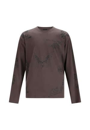Ed Hardy, MENS MULTI TATTOO ED HARDY LONG SLEEVE T-SHIRT - Long sleeved top - charcoal