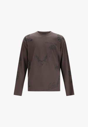 Ed Hardy, MENS MULTI TATTOO ED HARDY LONG SLEEVE T-SHIRT - Long sleeved top - charcoal