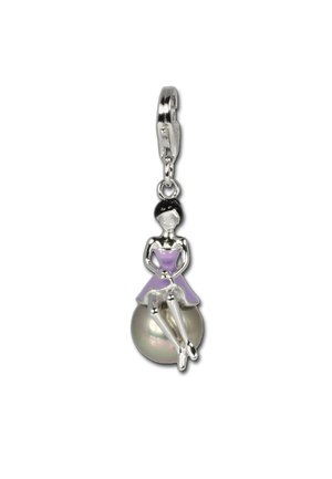 MÄDCHEN AUF KUGEL - Pendentif - lila schwarz  silberfarben