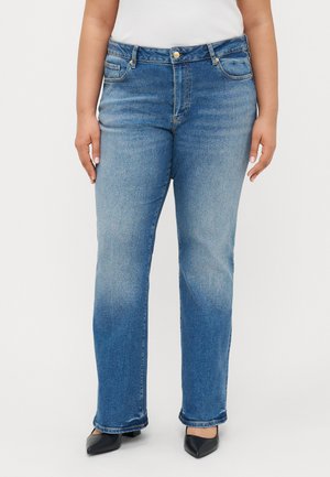 CURVE HERITAGE WHISKERED MID RISE BOOTCUT JEANS - Džínsy bootcut - glow