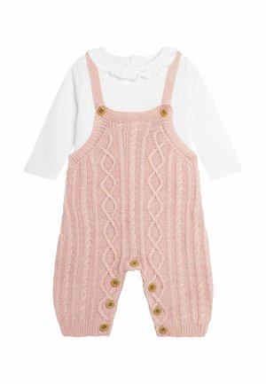 SET- REGULAR FIT - Kavbojke z naramnicami - pink