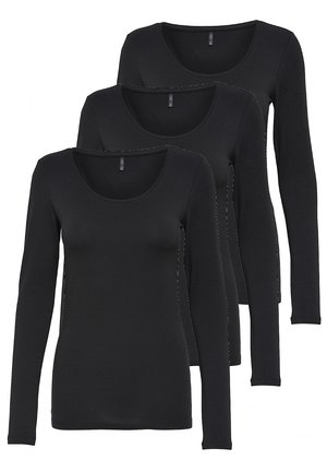 3 PACK - Long sleeved top - schwarz