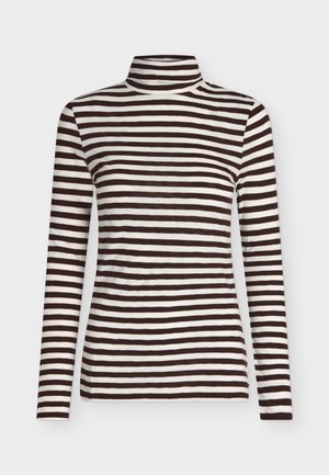 Marc O'Polo DENIM, T-SHIRT, LSL, TURTLENECK, YD STRIPES - Long sleeved top - dark brown