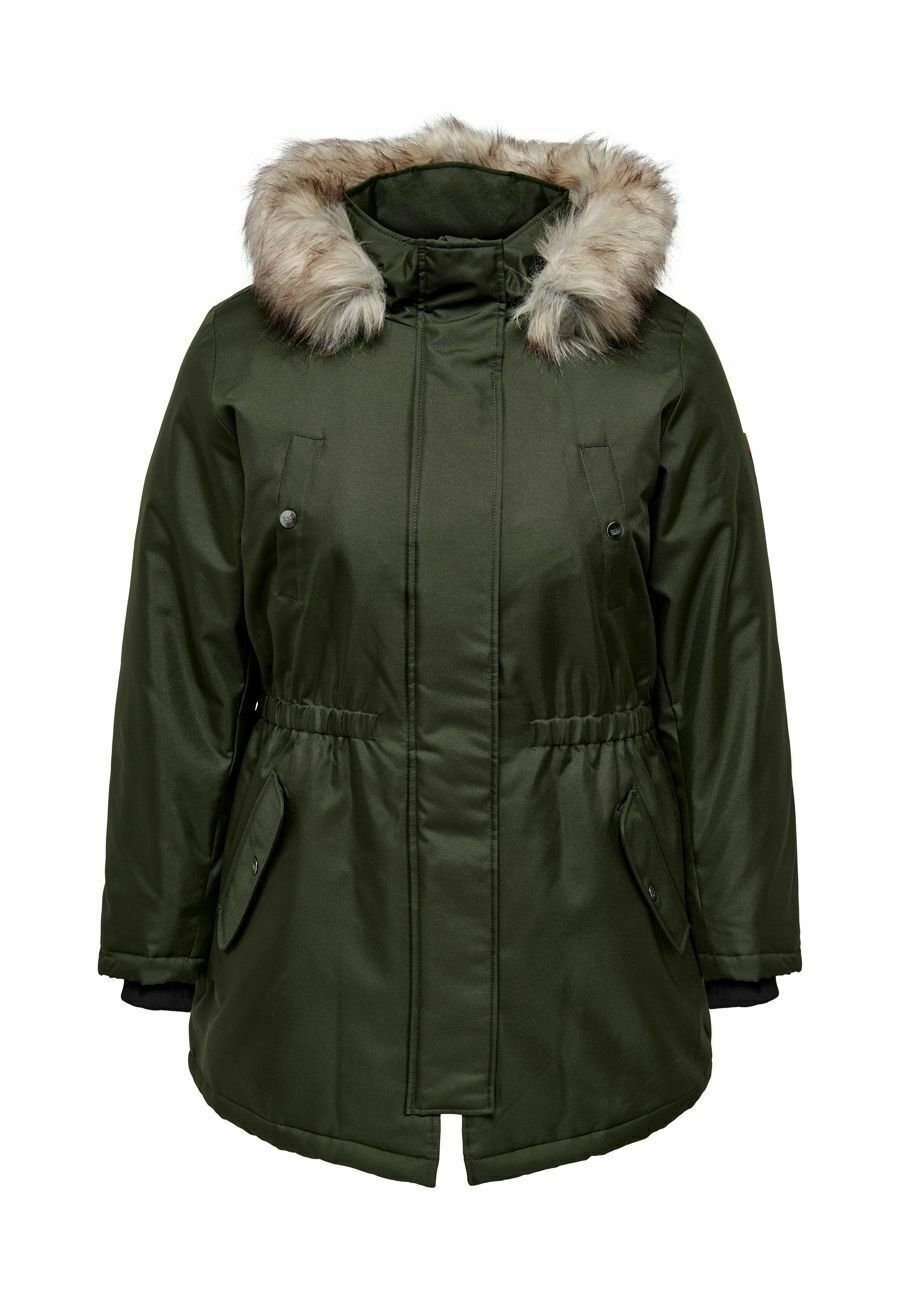 womens green winter coat with fur hood