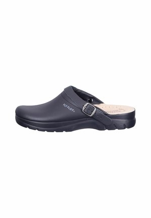 Pantolette flach - schwarz