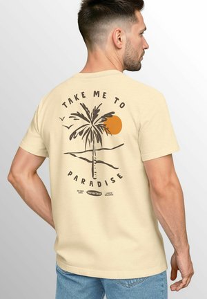 PALMEN GRAFIK URLAUB - T-Shirt print - natur