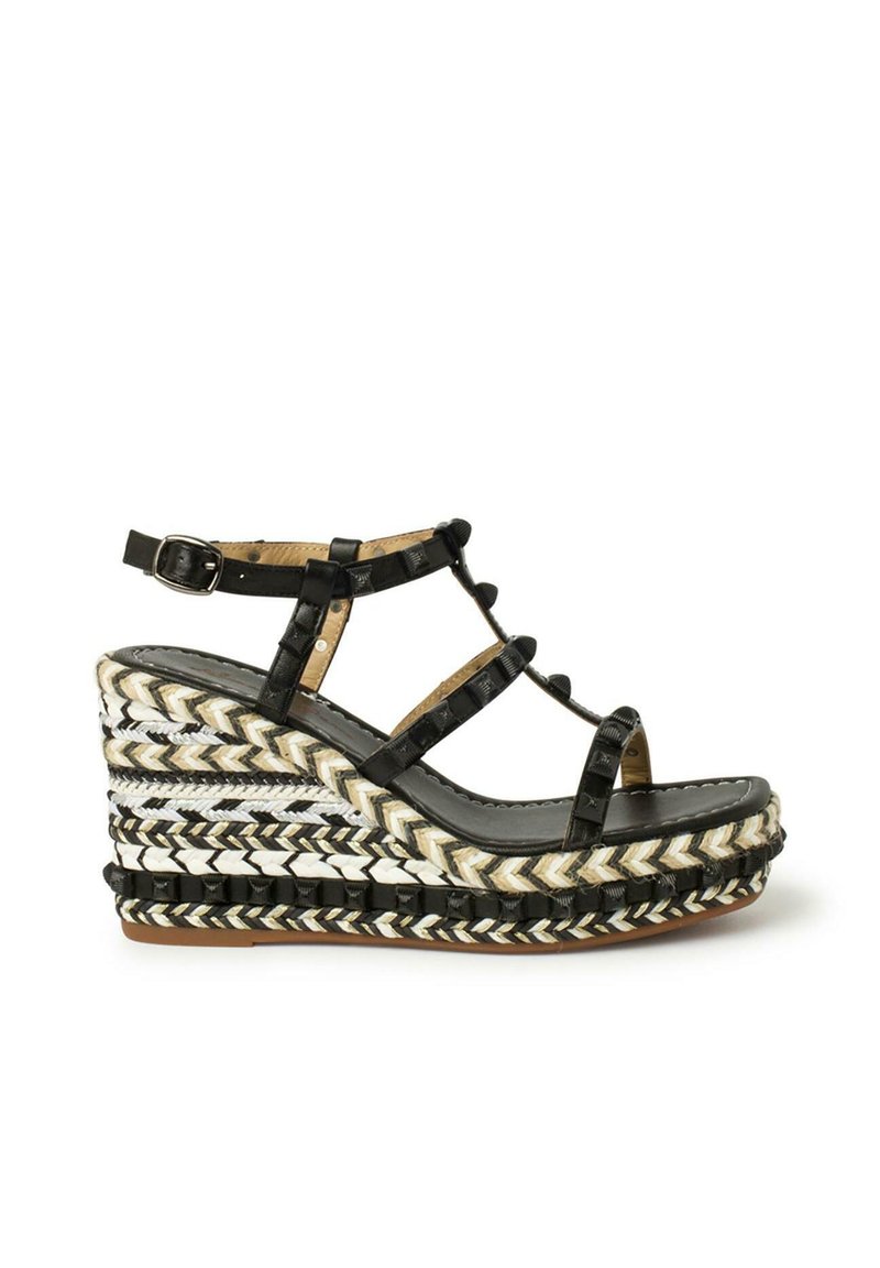 Alma en Pena Sandalen met sleehak zwart Alma en Pena Sandalen met sleehak zwart