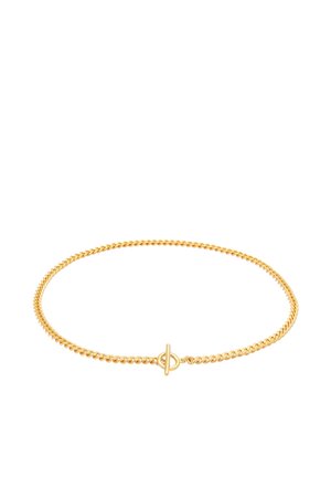 Collier chaîne ton or avec fermoir à bascule rond, présenté sur fond blanc.
