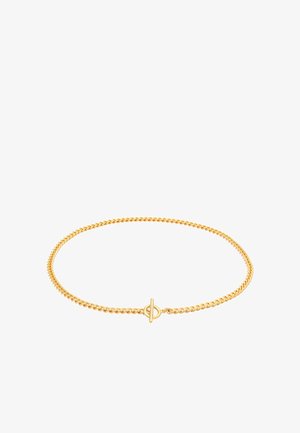 Collier chaîne ton or avec fermoir à bascule rond, présenté sur fond blanc.
