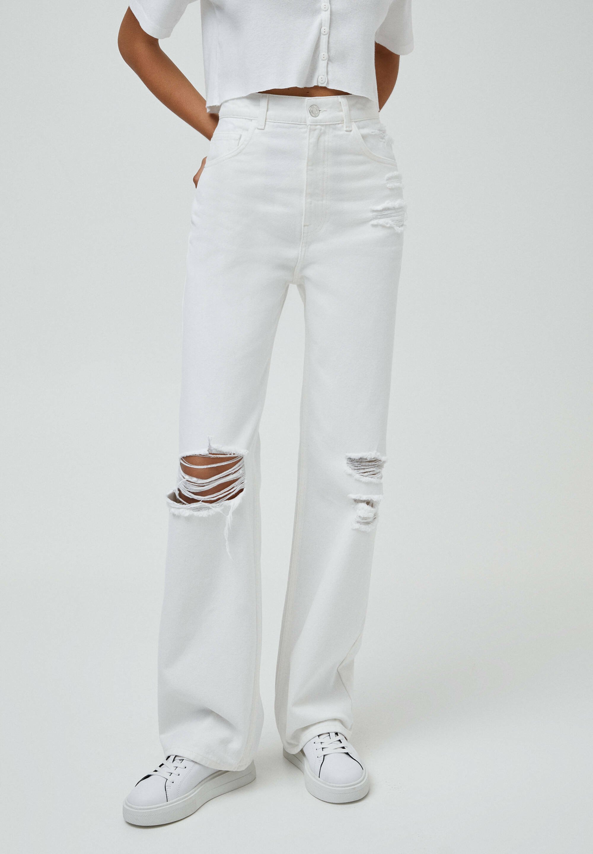 PULL\u0026BEAR Straight leg jeans - white/wit - Zalando.nl
