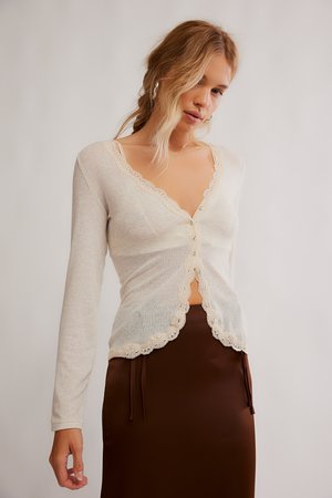 Free People BIG LOVE - Adīta jaka - oatmeal