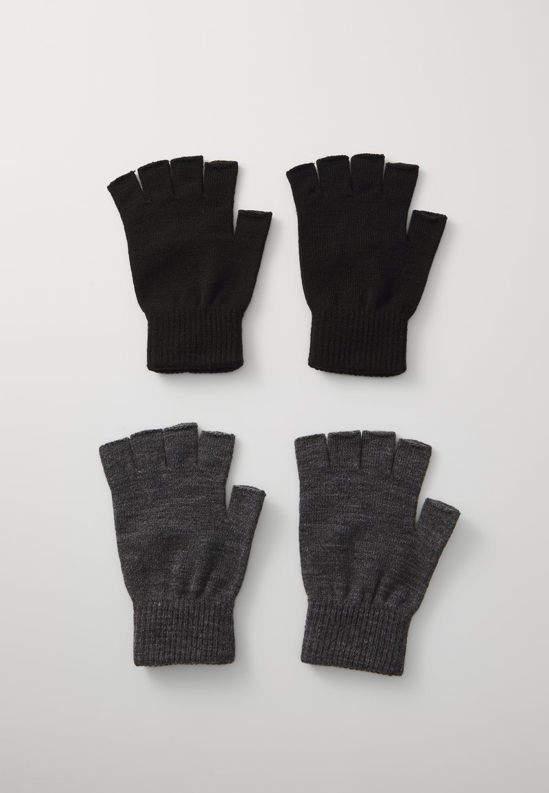 Pier One 2 PACK - Fingerless gloves - black/grey