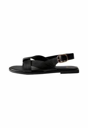 THE SET, REGULAR FIT - PREMIUM X-STRAP SLINGBACK CASUAL SANDALS . - Sandals - black leather