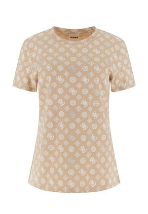Guess ALLOVER-LOGO - Print T-shirt - mehrfarbig beige
